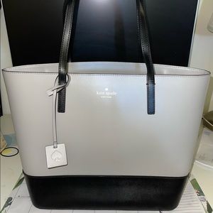 Kate Spade Black and Gray Everyday Leather Tote Purse